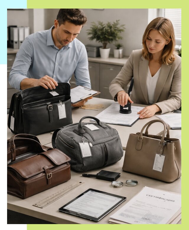 Сертификация сумок в Балакове от 7633 руб. | Алешин-Блк