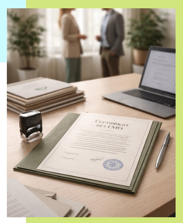 Сертификат без ГМО в Балакове от 7633 р. оформить срочно Алешин-Блк